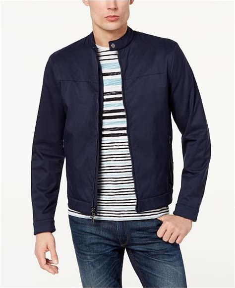 michael kors biker jacket mens|Michael Kors men's racer jacket.